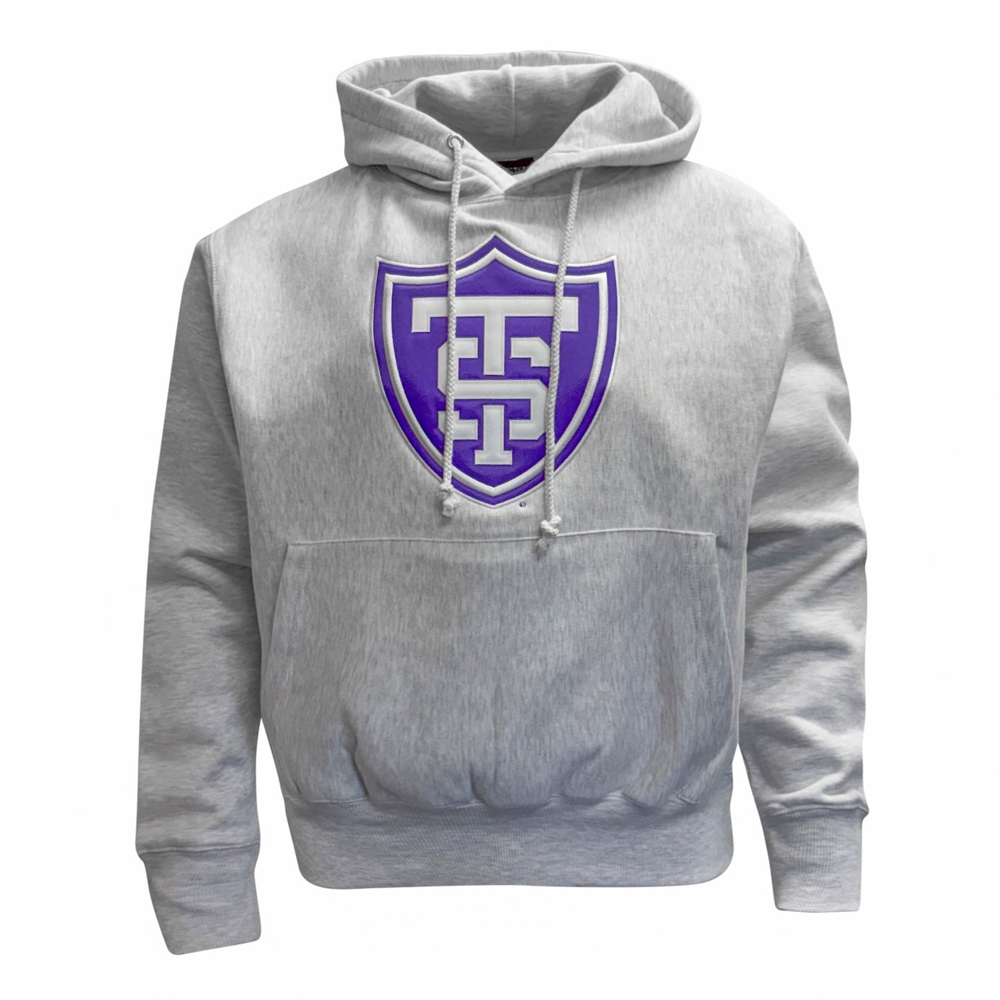 Silver Grey Shield Logo Tackle Twill Hoodie