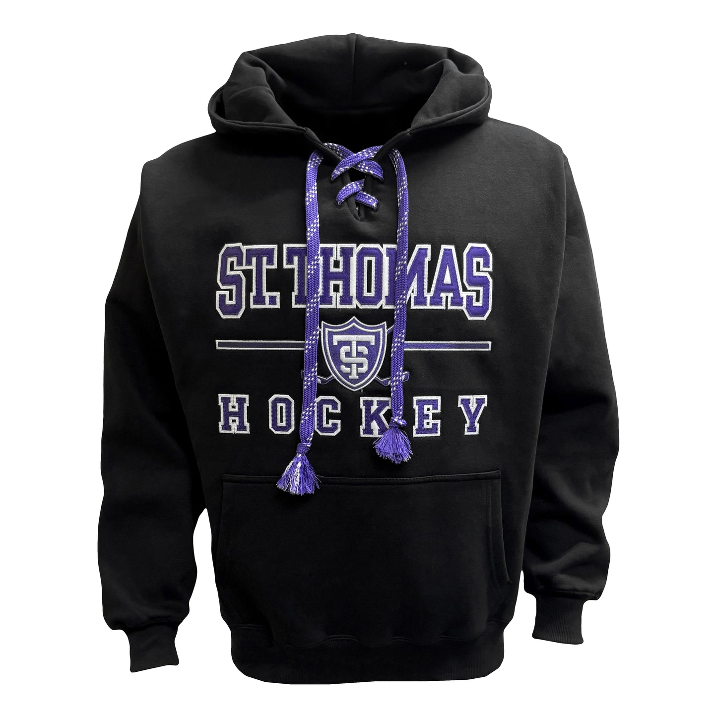 St. Thomas Hockey Black Line Lace Hoodie