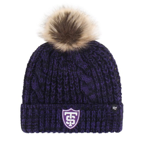 '47 Brand Women's Purple Meeko Pom Knit Cap