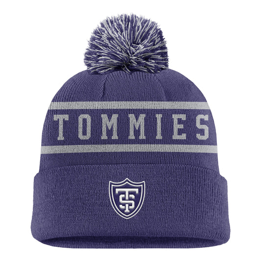 Nike Purple Stripe Peak Pom Knit Cap