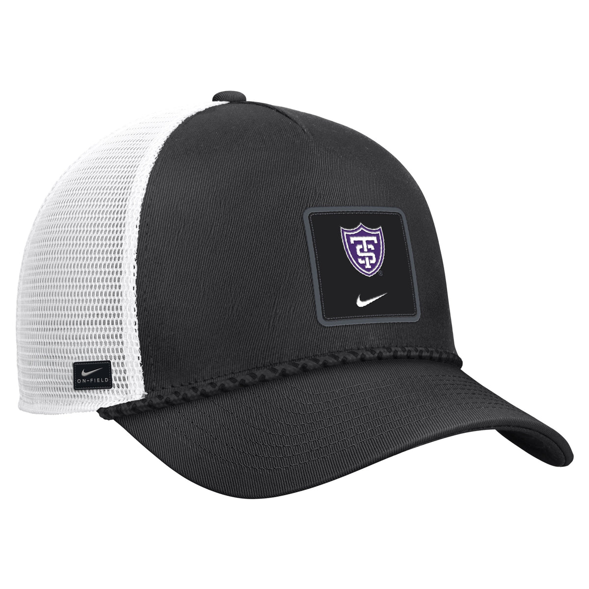 UST NIKE BLACK  RUBBER PATCH RISE TRUCKER CAP