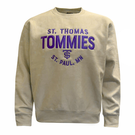 Sand Retro Block Tackle Twill Fleece Crew