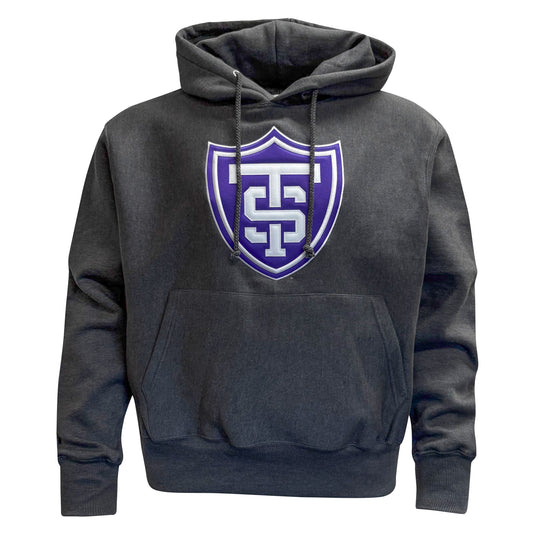 Charcoal Shield Logo Tackle Twill Hoodie