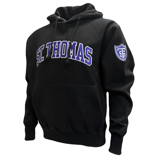 Black Arch Sleeve Tackle Twill Hoodie